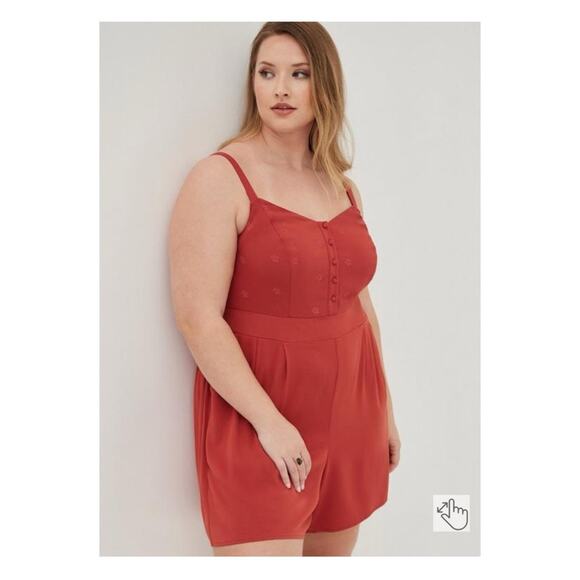 Torrid Rust Brown Romper Sz.2 - Picture 1 of 16